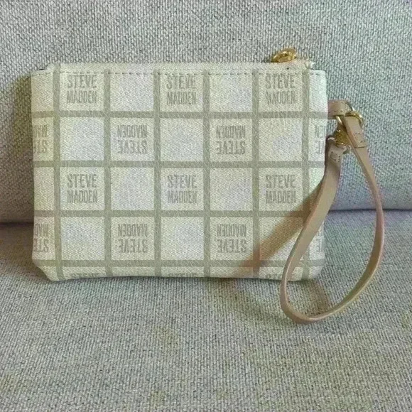 Cream and Tan Steve Madden Wristlet - Picture 2 of 3